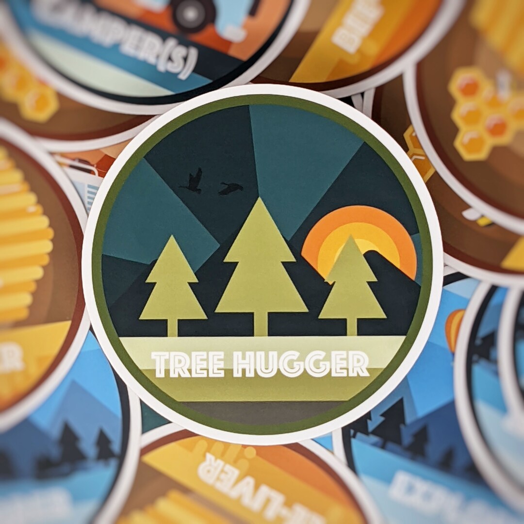 Tree Hugger Vinyl Sticker - Etsy