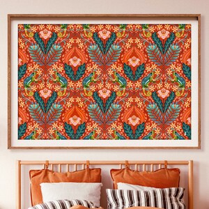 Chamäleons Kunstdruck, 5 Farben, Schlafzimmer Dekor, Botanischer Druck, Großer Kunstdruck