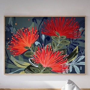 Pohutukawa Flowers, Fine Art Print, New Zealand Design