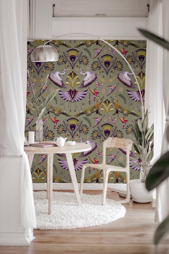 Mystical Nile Wallpaper Art Deco Style Peel and Stick - Etsy