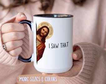 Taza de café cristiana / Regalo divertido de Jesús / Taza de cerámica de 325 ml y 444 ml / Regalo religioso con humor para ella o para él / Regalo de cumpleaños o Navidad