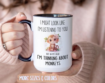 Funny Monkey Coffee Mug - Cheeky Monkey Gifts for Her, Men