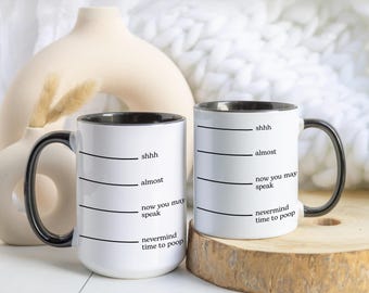 Taza para adictos al café / Regalo divertido con medidas / Taza de cerámica de 325 ml y 444 ml / Regalo para monitorizar el nivel / Regalo de cumpleaños o Navidad para amantes del café