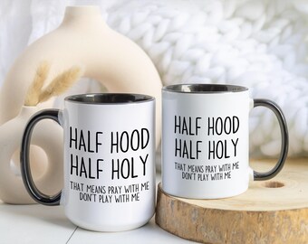 Halb Haube halb heilig Kaffeetasse - Lustiges christliches Geschenk
