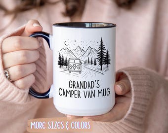 Tazza da campeggio per nonno / Regalo per camper e furgoni camperizzati / Tazza da caffè in ceramica da 325 ml / Regalo per il nonno / Regalo per compleanno, festa del papà, Natale e campeggio