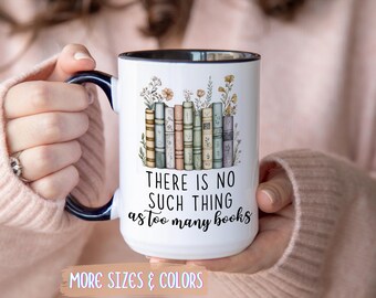 Tazza da caffè per amanti dei libri / Regalo per chi ha troppi libri / Tazza in ceramica da 325 ml / Regalo per topi di biblioteca / Regalo di compleanno o Natale per lettori amanti dei libri
