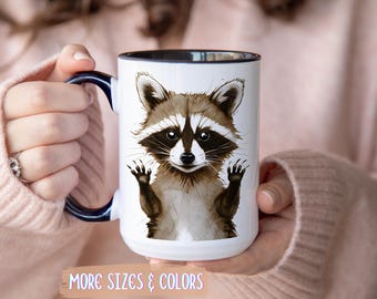 Funny Raccoon Coffee Mug | Raccoon Meme Gift | Ceramic Mug 11oz 15oz | Animal Lover Gift for Her Him | Birthday Christmas Raccoon Present