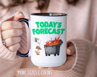 Funny Forecast Coffee Mug | Elephant Weather Gift | Ceramic Mug 11oz 15oz | Animal Lover Gift for Her Him | Birthday Christmas Present
