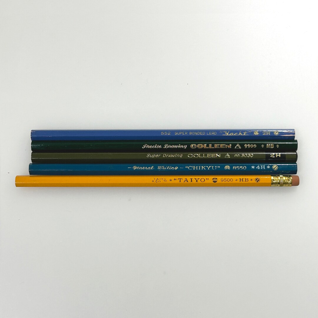 5 Vintage Japanese Pencils Made in Japan Chikyu Colleen Taiyo Yocht - Etsy