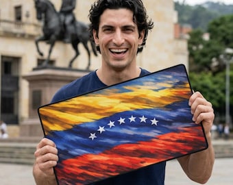 Venezuela Before Chávez Desk Mat, Venezuelan Flag Playmat, Office Decor, Workstation Accessory, Gaming Mousepad, Computer Desk Organizer