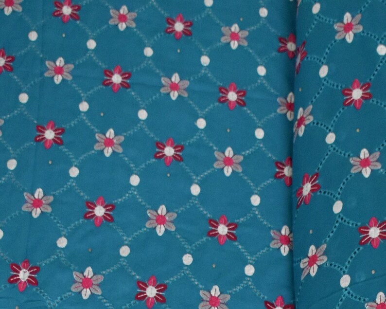 Green Blue Pink African Swiss Voile Lace Fabric With Flowers Nigerian Embroidery Lace With Rhinestones Engagement Lace 5 Yards