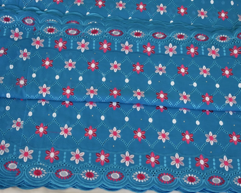 Green Blue Pink African Swiss Voile Lace Fabric With Flowers Nigerian Embroidery Lace With Rhinestones Engagement Lace 5 Yards