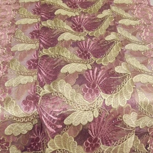 Purple African Lace Fabric Per   Yard 2 Yards Left