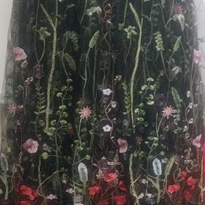 off the shoulder fit & flare dress Maya Black Floral Embellished Spot Mesh Maxi Dress – Maya Deluxe main image 1