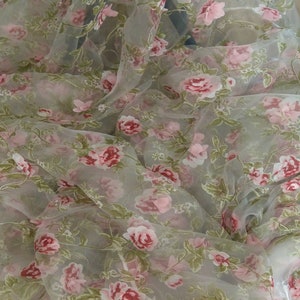 Organza Print Floral Applique Per Yard