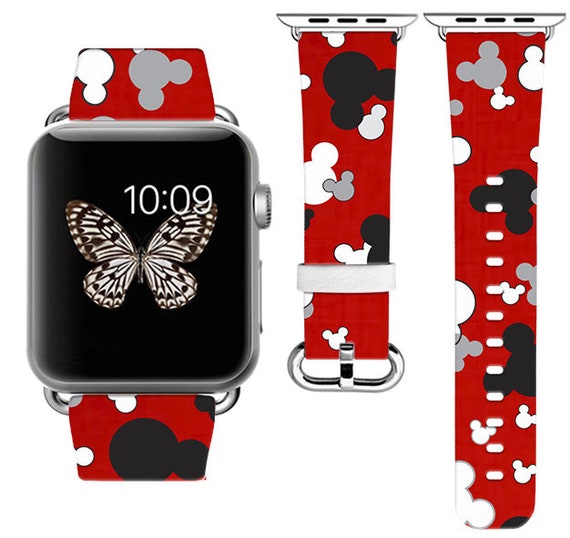 iWatch strap Leather band Inspired by Disney Apple Watch Band Etsy