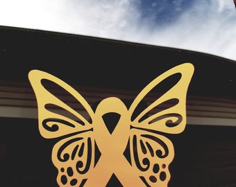 Cancer awareness butterfly decal