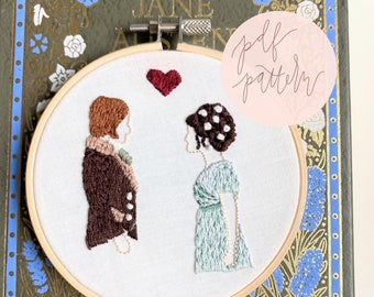 Elizabeth Bennet Broderimönster: Stolthet och fördom-porträtt (PDF-mönster)