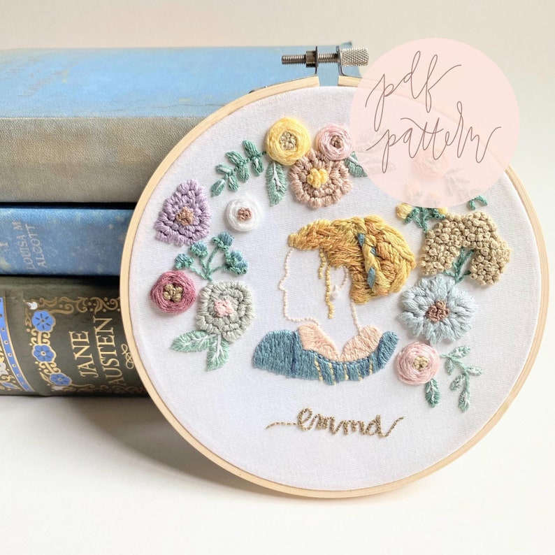 Jane Austen broderimönster: Emmaporträtt, nybörjarinstruktioner (PDF) bild 1