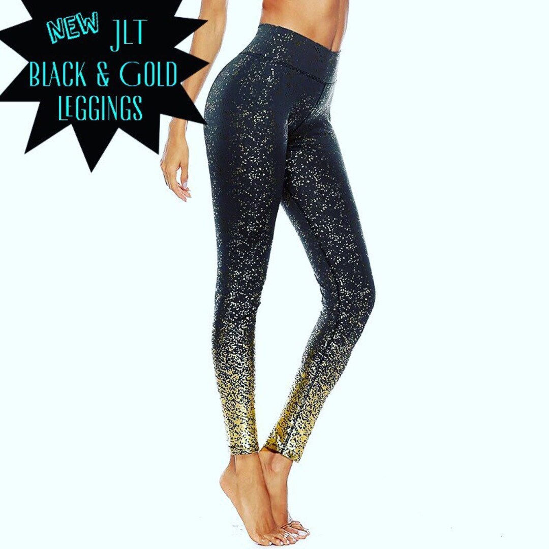 Black and gold leggings online