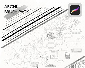 Procreate Architecture Brush/Hatch/Block Pack *UPDATEv4.1*