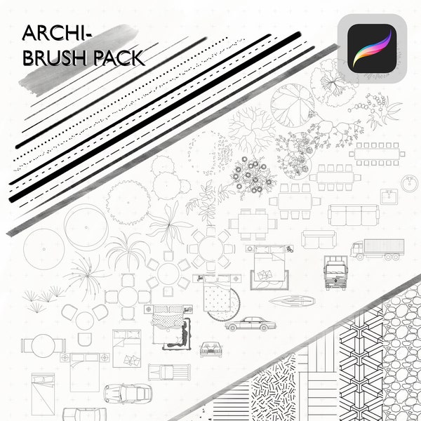 Procreate Architektur Brush/Hatch/Block Pack *UPDATEv4.1*