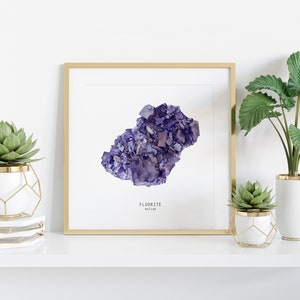 Fluorite art print Colourful wall art Montessori education Classroom décor gems Gift image 2