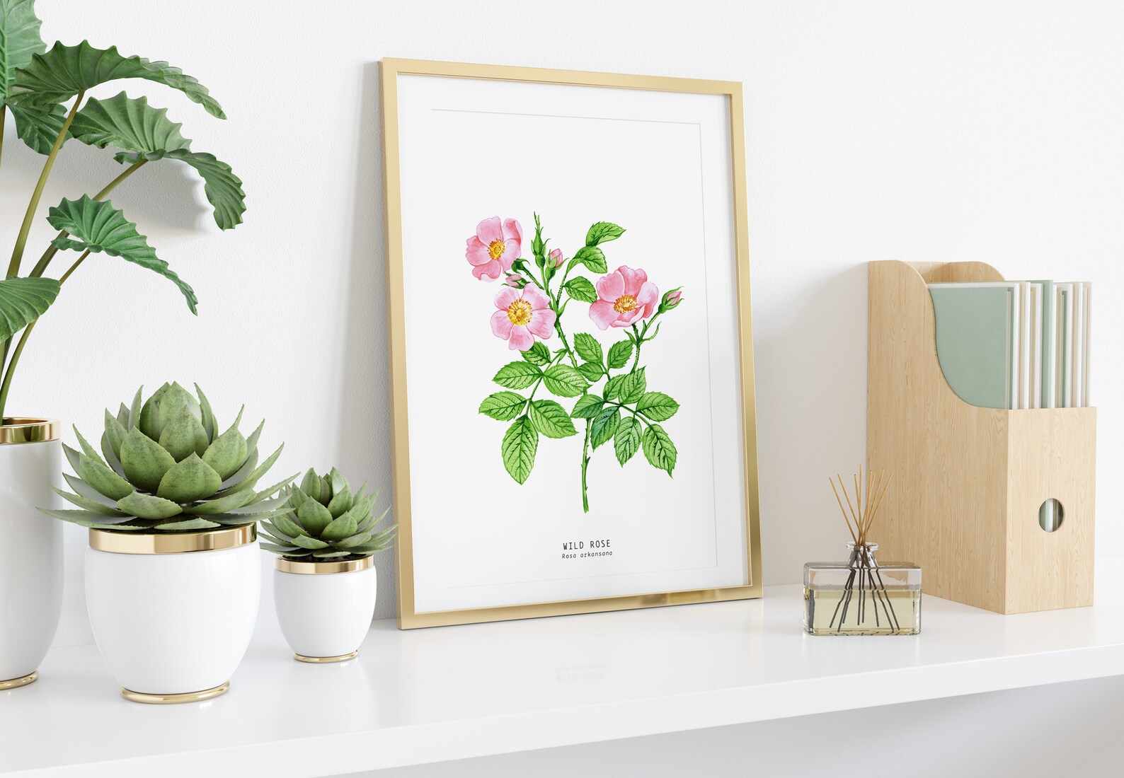 Wild Prairie Rose Watercolour Art Print | Iowa and North Dakota State ...