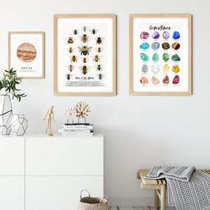 Solar System Set of 3 Hand Painted Art Prints | Nursery Wall Art ...