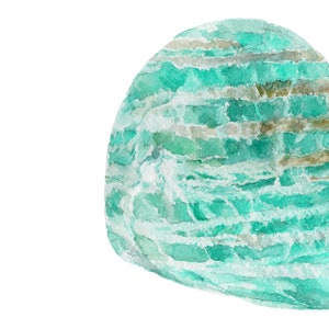 Puede incluir: Primer plano de una piedra de &aacute;gata verde y blanca con un patr&oacute;n de remolino. La piedra es lisa y pulida, con una forma natural y org&aacute;nica.