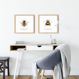 Bees of the world set of 18 art prints Art collection Montessori learning Montessori education Gifts for bee lovers Home decor image 5