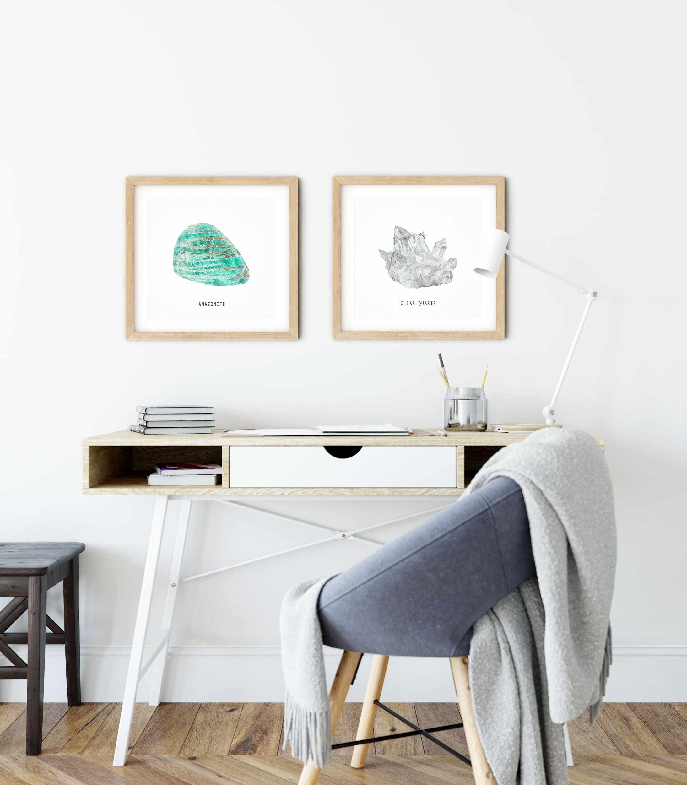 Calming Amazonite Wall Art | Crystal Home Decor | Gemstones Wall Decor ...