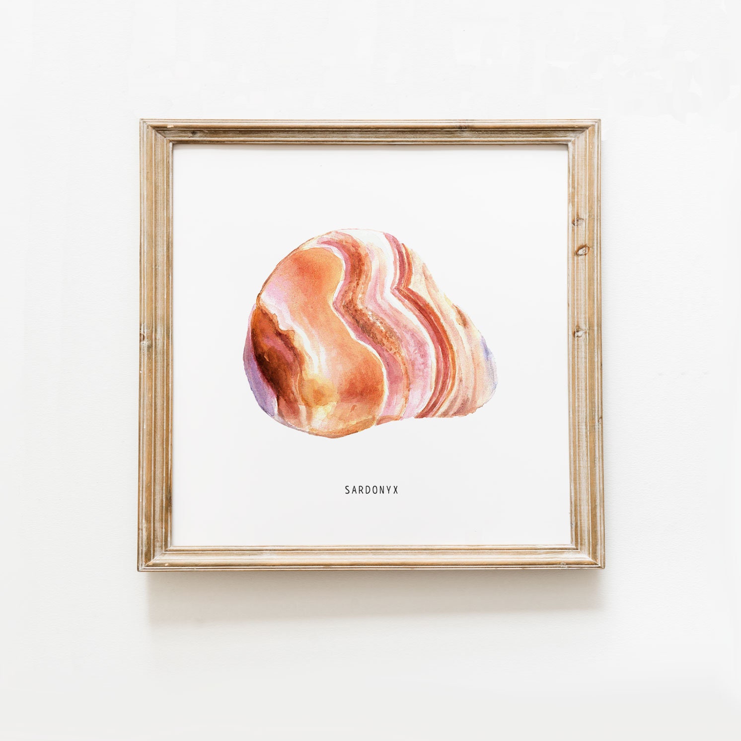 Sardonyx Chalcedony Quartz hand-painted watercolour print | Bedroom decor | Girls room art | Kids room wall art | Living room decor