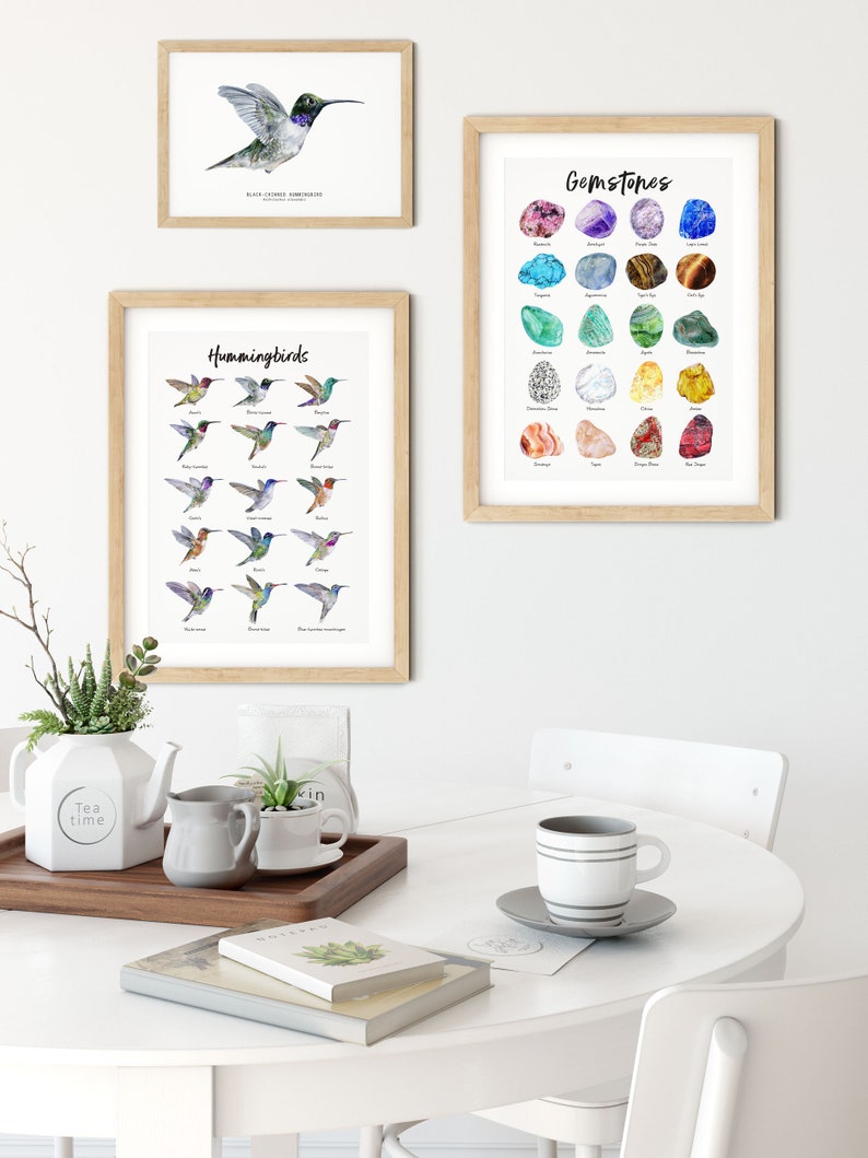 Black-chinned Hummingbird watercolor fine art print bird lover poster nature wall art hummingbirds home décor Archilochus alexandri image 5