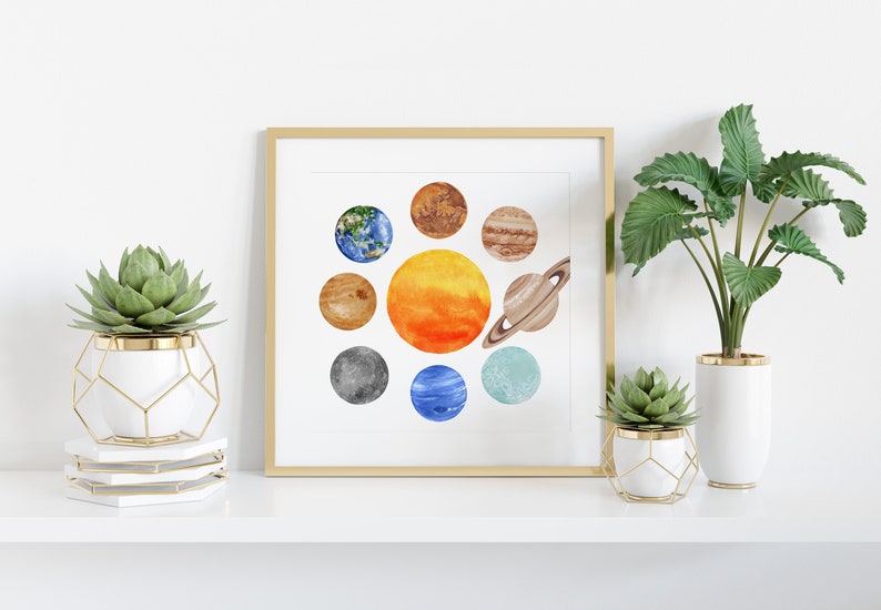 Solar System Planets Poster | Colourful Space Art | Galaxy Print ...