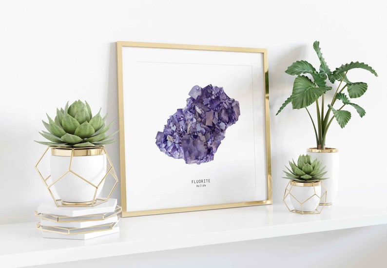 Fluorite art print Colourful wall art Montessori education Classroom décor gems Gift image 3