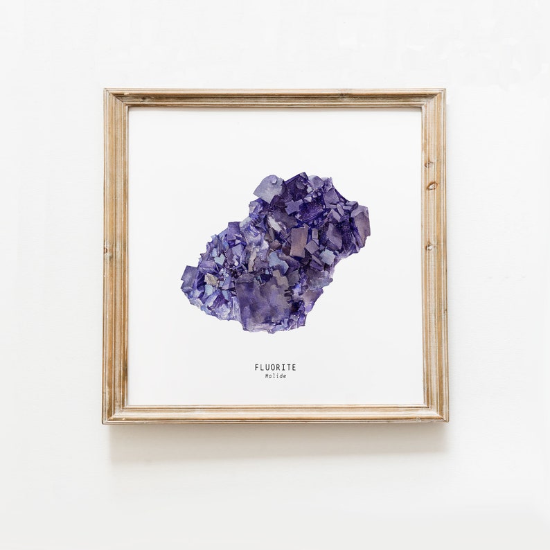 Fluorite art print Colourful wall art Montessori education Classroom décor gems Gift image 1