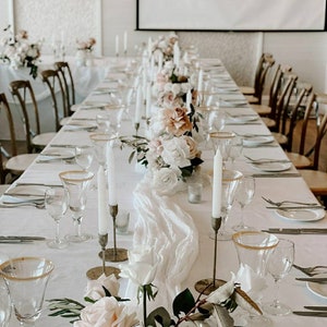 White Cheesecloth Table Runner image 4