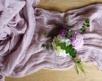 Pale Pink Cheesecloth Table Runner. Limited Stock- read description