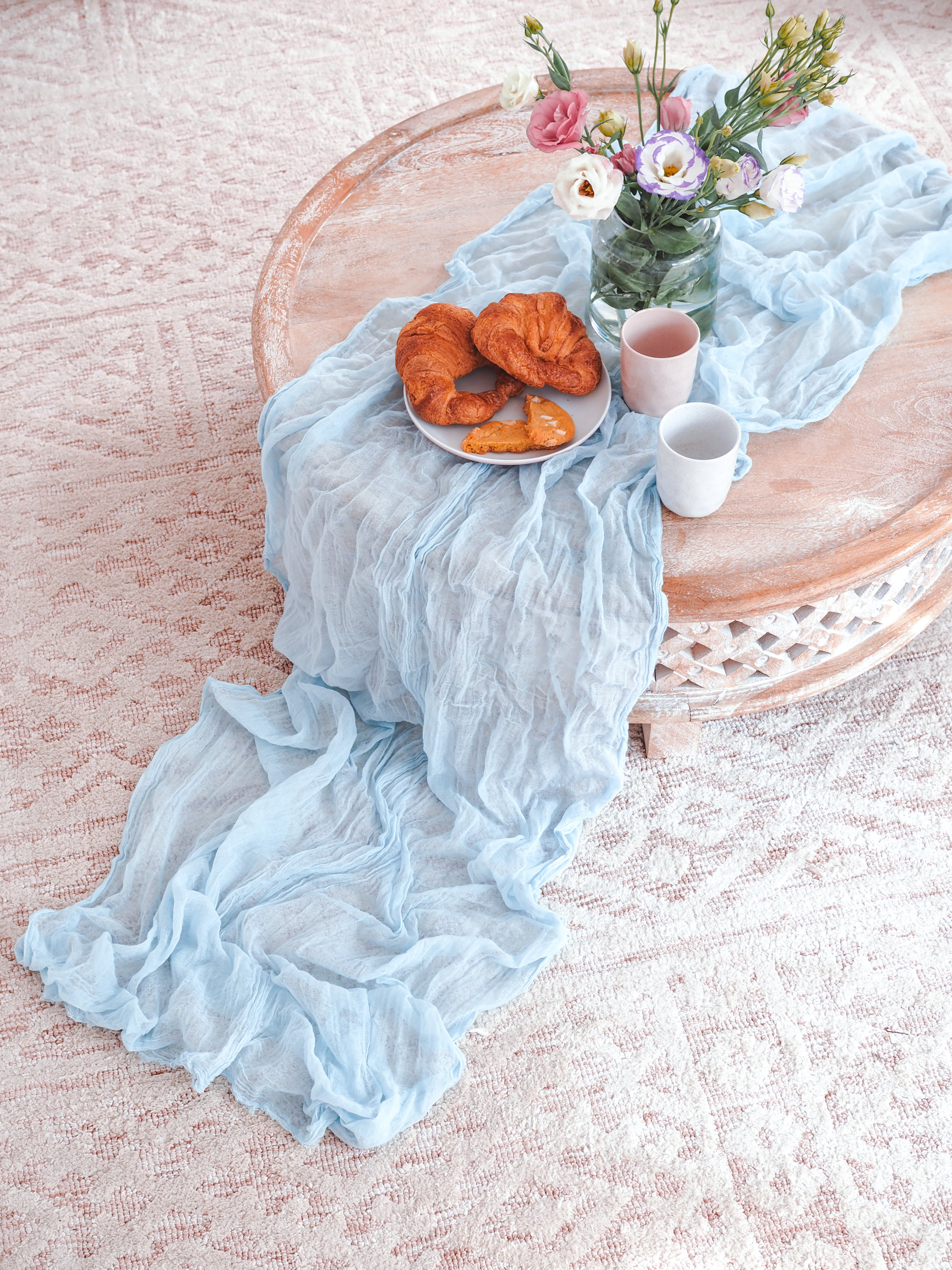 Light Blue Cheesecloth Table Runner. Limited Stock Read