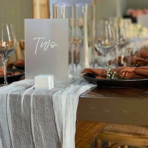 White Cheesecloth Table Runner image 2