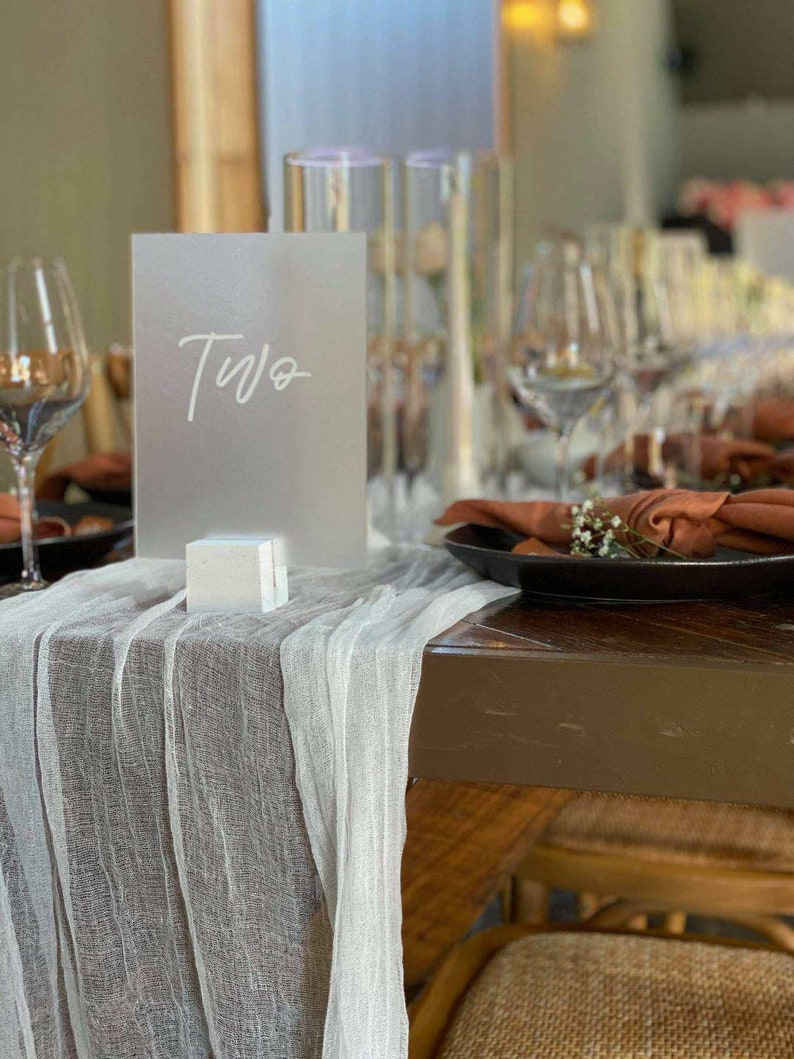 White Cheesecloth Table Runner image 2