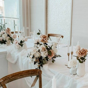 White Cheesecloth Table Runner image 3