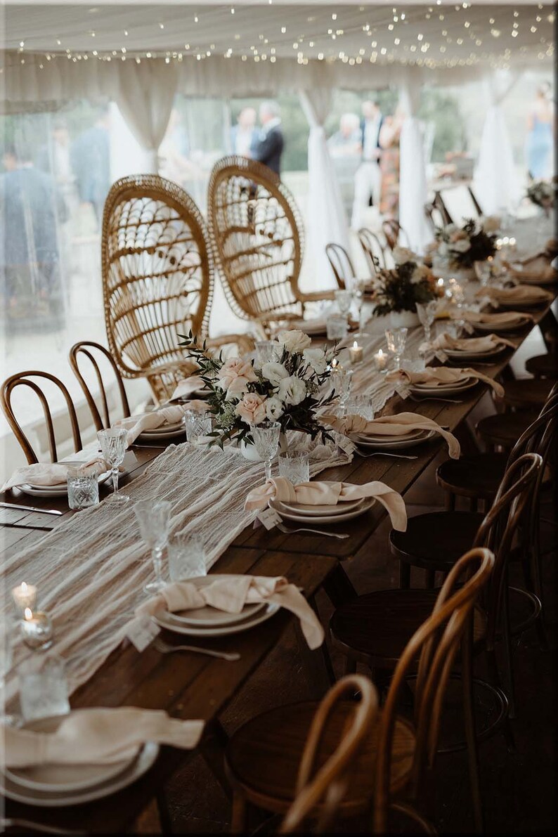 Ivory Cheesecloth Table Runner Etsy