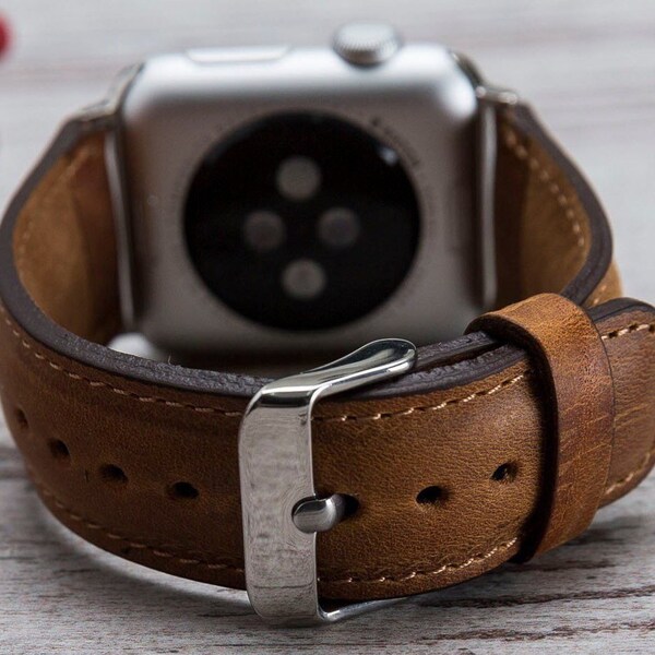 Apple watch Band Brown Tan Apple Watch Band 1 2 3 4 iWatch Strap for 38mm 44mm  Handmade Genuine LeatherChristmas Gift