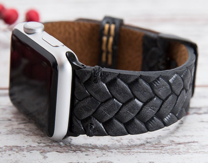 Apple watch Band Black Braided Apple Watch Band for Series 1 2 Etsy
