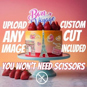 Custom edible icing sheets- Custom Cake Topper - Custom photo cake - Your Photo On A Cake - Logo Cupcakes, rice treats, Chocolate covered