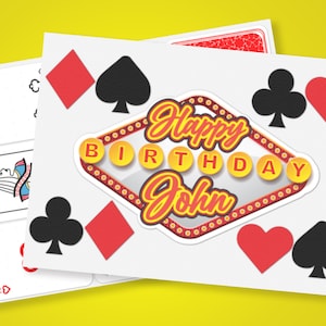 Edible playing cards SET - Poker decoration - Poker cake - Las Vegas theme party set - DIY Cake decoration set