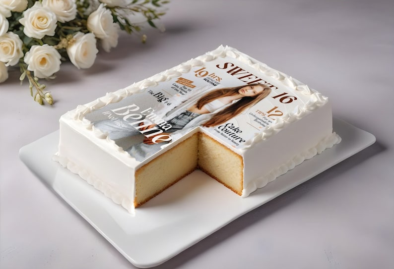 magazine cover cake topper