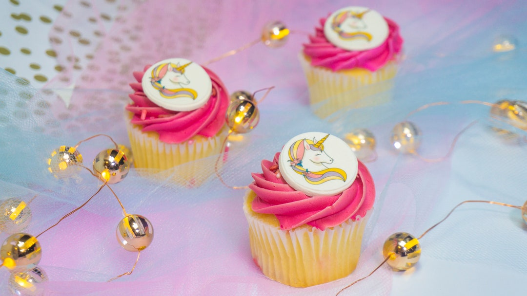Unicorn Cupcake Edible Toppers Set Etsy Unicorn Cupcake Edible Toppers Set Etsy